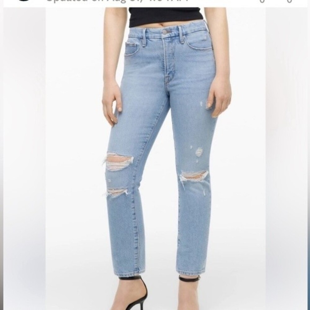 Good American for Zara Collection Classic Slim Distressed Jeans 2